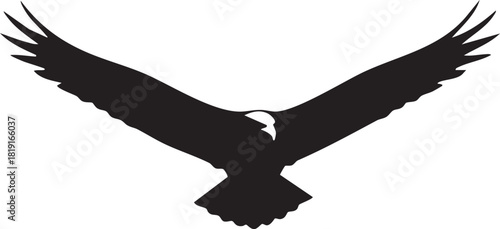 Majestic Eagle Silhouette Bird in Flight Icon for Nature and Freedom