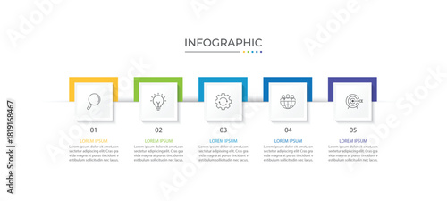 Presentation business infographic template with 5 options