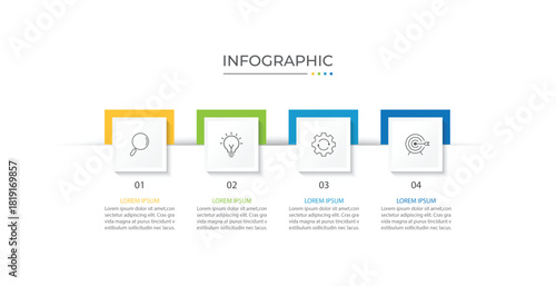 Presentation business infographic template with 4 options