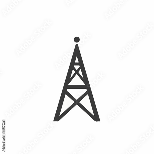 Isolated communication tower on white background, representing telecommunications infrastructure for modern wireless networks. Communication tower provides connectivity through fiber optic, satellite,