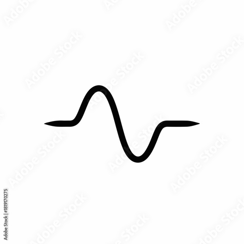 Wavy communication signal with clean lines against white backdrop. Communication signal shows graphical representation of analog connection, digital transition.