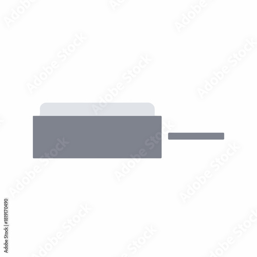 Simple satellite dish illustration with gray box and line against white. Satellite dish receives signals from space, satellite dish ensures communication in wireless networks,