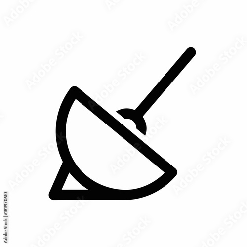 Satellite communication icon, dish antenna, for modern connectivity solutions. Satellite communication systems ensure seamless global connections through radio wave technology.