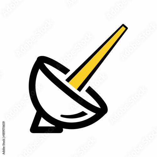 Satellite dish icon representing wireless networks, radio communication, and satellite communication. Satellite dish highlights connectivity and modern technology,