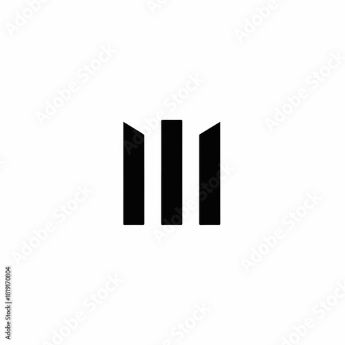 Abstract communication logo representing wireless networks and 5G connectivity, this logo features vertical bars on white. Communication logo evokes technology solutions.