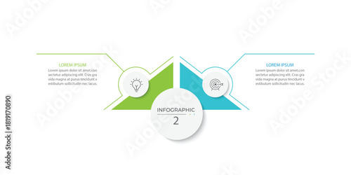 Vector infographic design template with 2 options or steps