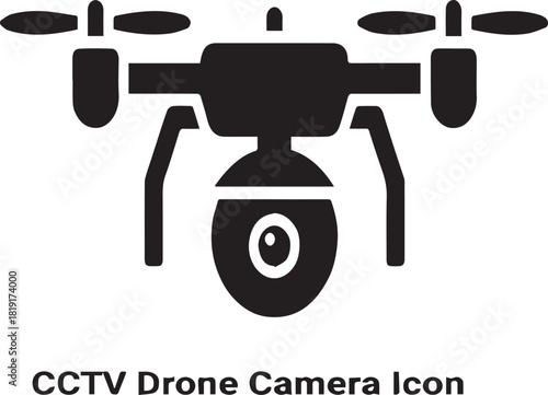 CCTV Drone Camera Icon – Surveillance Quadcopter Vector