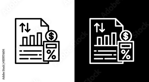 Profit And Loss Statement   White Icon Set Design