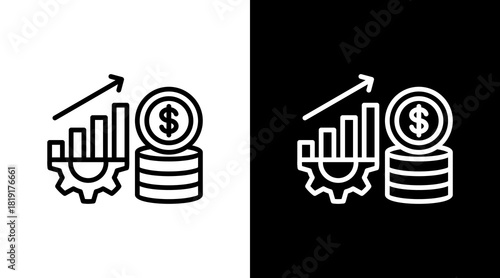 Revenue Growth  White Icon Set Design