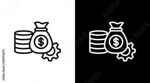 Working Capital  White Icon Set Design