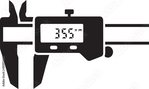 Digital Vernier Caliper Icon – Precision Measurement Tool Vector