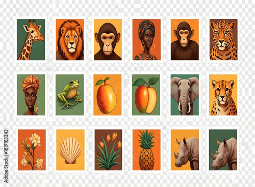 Stamp collection of diverse subjects