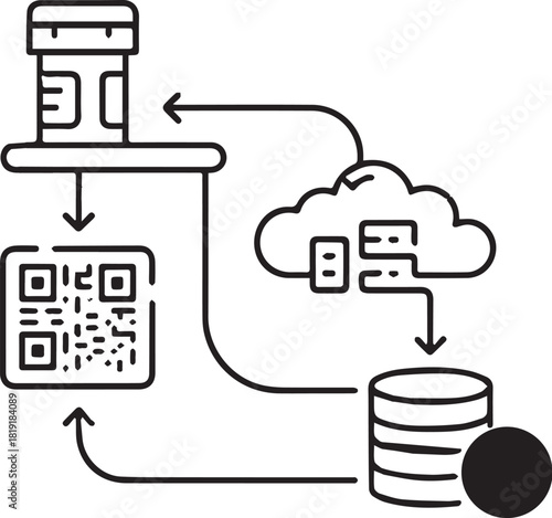 Database  QR Code Screen API Flow Diagram – Scan to Query Workflow