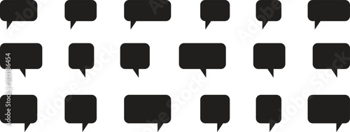 Speech Bubble set. Talk bubble. Speech balloon or chat bubble line art icon for apps and websites. Speech bubble icons vector set. Chat speech bubble templates.