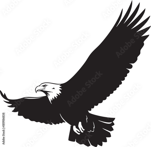 eagle icon illustration mighty hawk wings symbol
