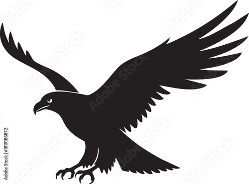 eagle icon illustration mighty hawk wings symbol