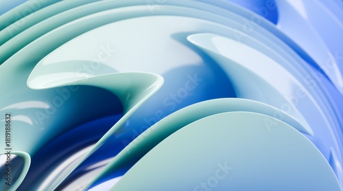 抽象的な青い曲線