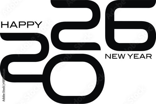 Celebrate 2026 with this modern, minimalist design, perfect for invitations, cards, and social media wishing everyone a happy and prosperous new year