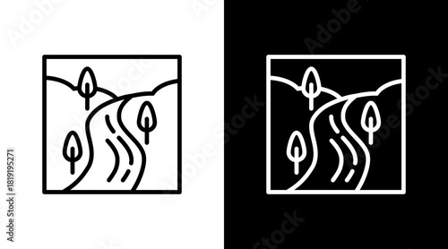 River  White Icon Set Design