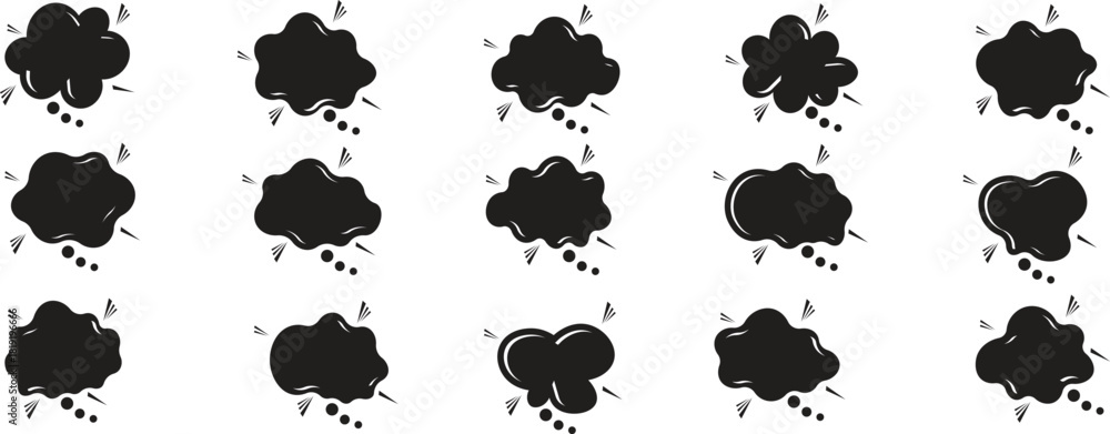 Obraz premium Speech Bubble set. Talk bubble. Speech balloon or chat bubble line art icon for apps and websites. Speech bubble icons vector set. Chat speech bubble templates.