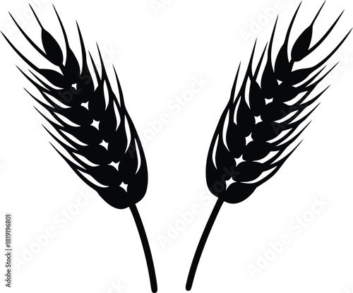 Zwei Weizenahren silhouette vector illustration