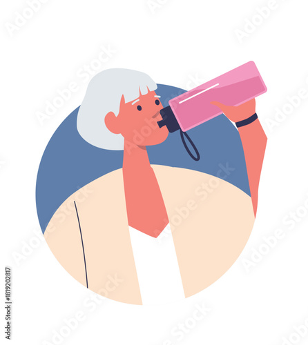 Woman caring health drinking water