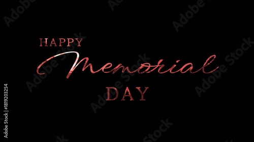 Happy memorial day Red, silver, blue, green. Animation. Great for use on Memorial Day event in United States. 4K animated footage.
