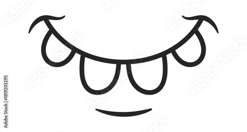 Silly smiling mouth comic caricature