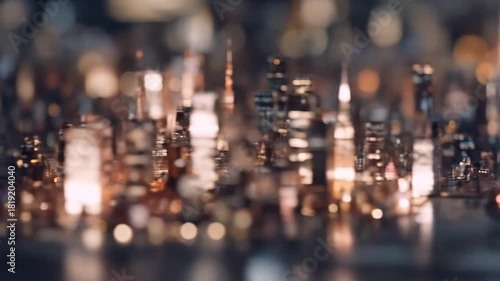 Wallpaper Mural Cityscape at night with illuminated buildings and bokeh effect Torontodigital.ca