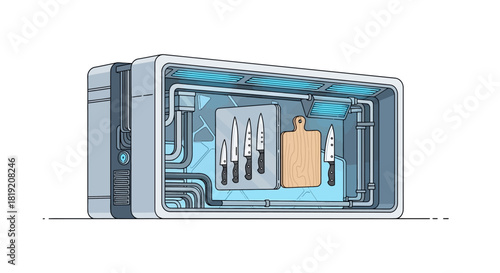 Modern Kitchen Utensil Sterilizer and Storage Unit.