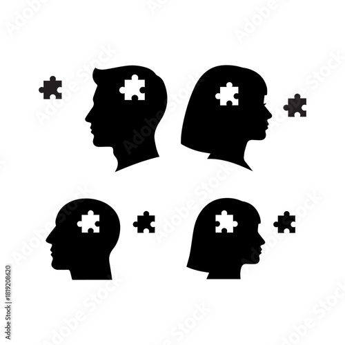 silhouette, brain, logic, mental health, 