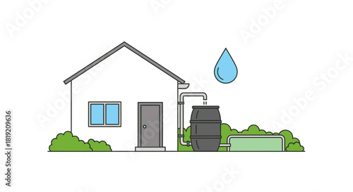 Rainwater Harvesting System at Home for Sustainable Water Management.