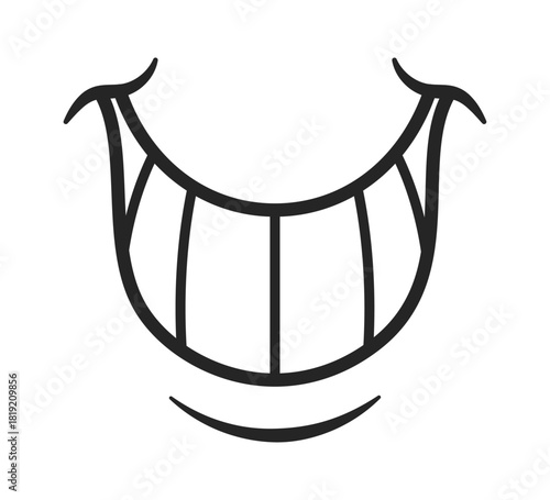 Comic toothy mouth humorous smiley