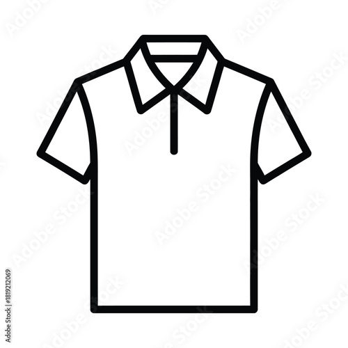 Simple outline icon of a classic short sleeve polo shirt