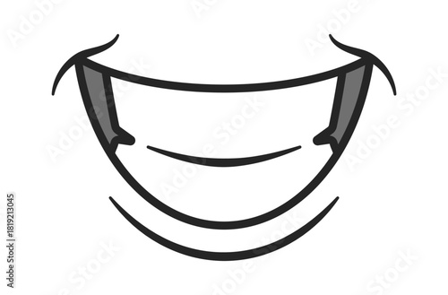 Laughter mouth retro cartoon emoticon