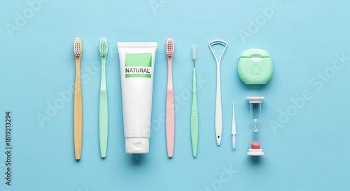 Dental Hygiene Essentials - Toothbrushes, Toothpaste, and Oral Care Tools.