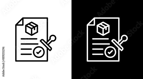 Customs Document  White Icon Set Design