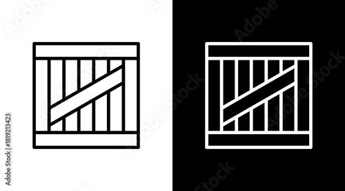 Crate Box  White Icon Set Design