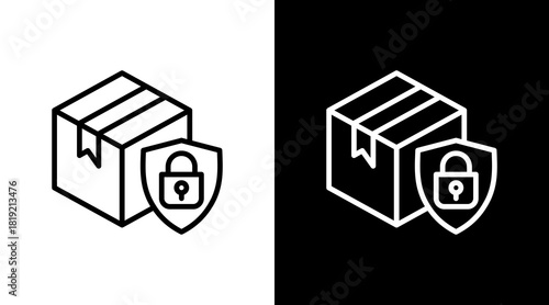 Shipping Insurance  White Icon Set Design