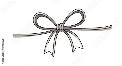 Elegant ribbon bow illustration evoking a sense of celebration and delicate ornamentation