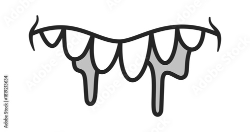 Comic hungry mouth with salivation