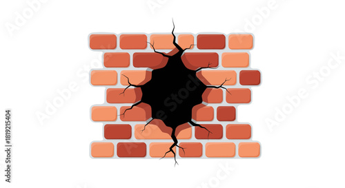 Illustrative brick wall with a jagged hole signifying damage vulnerability construction needs