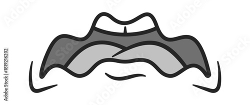 Angry yelling mouth comic caricature