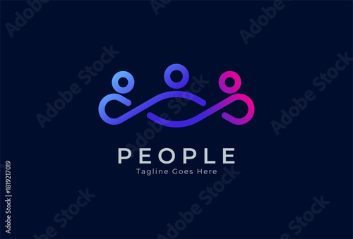 People logo design, Community human Logo template , vector illustration