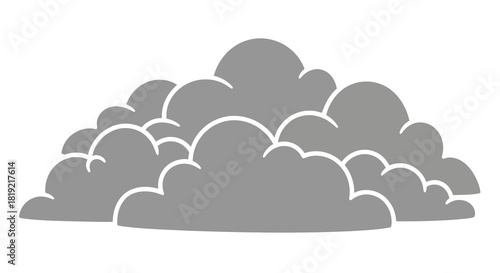 Stylized cumulonimbus cloud illustration with a simple and flat design style