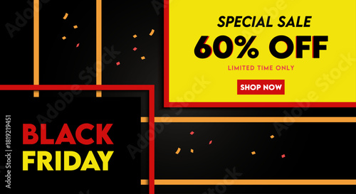 Black Friday template. Background design for special events promo discounts