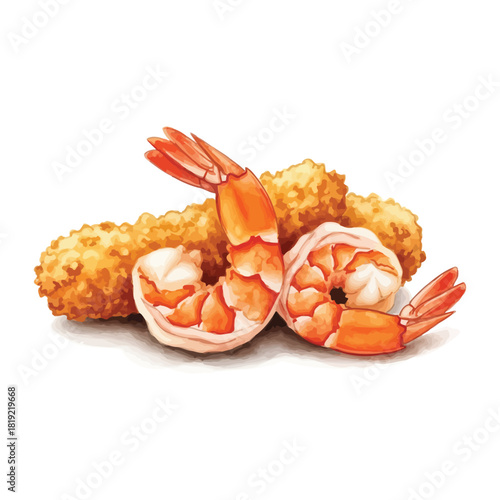 Delicious Crispy Fried Shrimp Appetizer Platter.