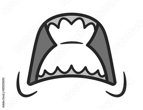 Angry mouth with clenched teeth