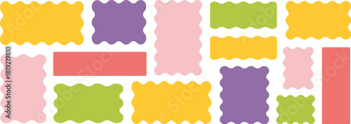 Colorful Wavy Rectangular Shapes rectangle border