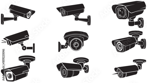 Security camera surveillance icon - cctv and monitoring symbol for asset protection, fraud prevention and compliance oversight